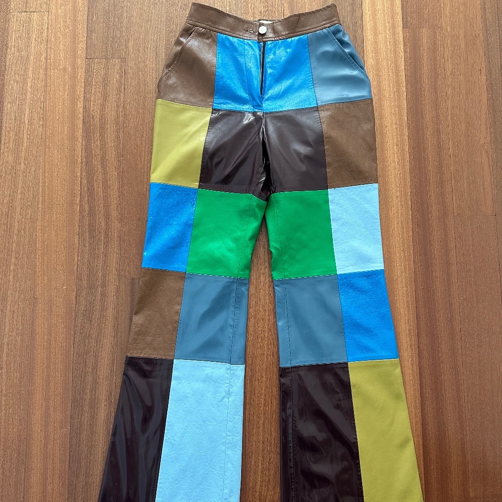 Andersson Bell Patchwork Faux Leather Pants - image 1